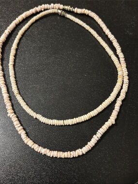 Puka Shell Bead Layered Necklaces Natural Cream - Surfer Beach Hawaiian Style